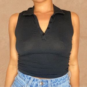 HOLLISTER Black Button Up Tank